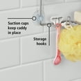 thumbnail image 5 of Mainstays Premium Hanging Shower Caddy with Two Shelves and Soap Tray, Satin Nickel, 5 of 6