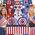 thumbnail image 5 of Tumao 4th of July Decorations American Flag Backdrop Streamers Patriotic Hanging Banner Patriotic Decorations 4th of July Party Supplies for Independence Day, Memorial Day, 5 of 6