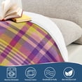 thumbnail image 5 of Blankets 60" × 80" Soft and Breathable Bed Blankets Customized Fluffy Throw Blankets for Bed Couch Sofa Purple Yellow Plaid, 5 of 7