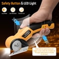 thumbnail image 3 of Cordless Electric Scissors, 4V Rechargeable Cardboard Cutter with LED Light ＆ Safety Lock for Fabric, Carpet, Leather, Plastic... (Yellow), 3 of 9