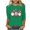 Green, variant on qelini Womens 3/4 Sleeve T Shirts Dwarf Print Pullover Basic Tee Crewneck Lightweight Tunic Casual Holiday Blouses