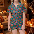 thumbnail image 2 of Kids Halloween Pajamas Size 4-5 Years Childrens Halloween Sleepwear Short Sleeve Top and Shorts Comfort Boys Pjs Green, 2 of 6