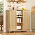 thumbnail image 4 of FANGSUM Rattan Cabinet with 4 Adjustable Shelves, Bathroom Floor Cabinet for Living Room, Entryway, Natural, 4 of 8