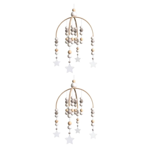 Billuyoard Mobile Wind Chime Wooden Bell for Gift Decor Newborn Hanging Infant 2piezas Estrella