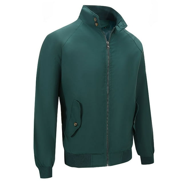 Styesk Jackets for Men Man Solid Color Zipper Pockets Stand Collar Hoodie Coat