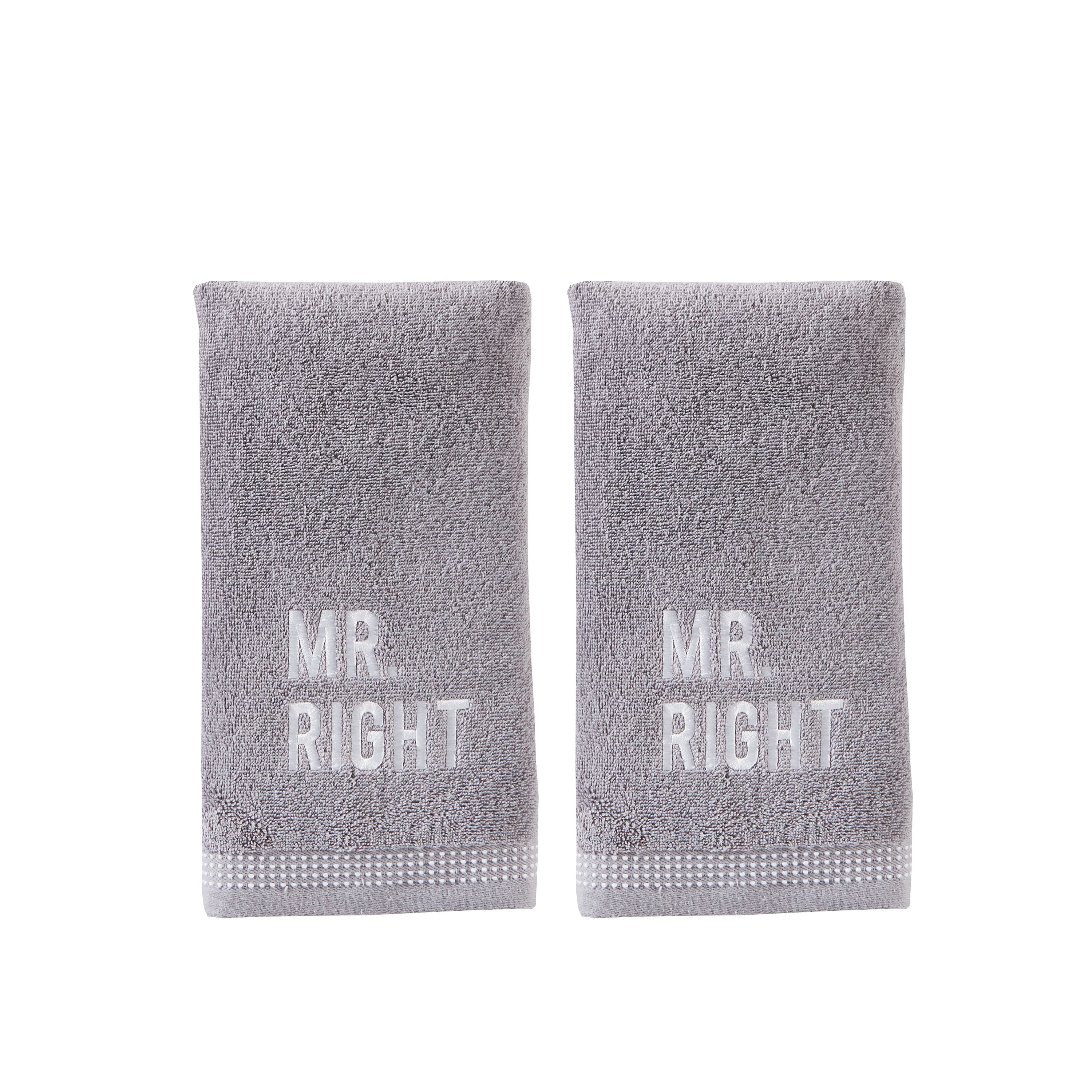 His and Hers 4 piece Towel Set Ideal Gift, Embroidered Towel Set