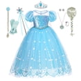 thumbnail image 2 of Frozen 2 Princess Dress Baby Girls Party Cosplay Elsa Blue Sequin Costume Disney Snow Queen Birthday Carnival Dress Kids Clothing4T (Etiqueta 120) Gao Jinjia LED, 2 of 2