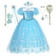 thumbnail image 2 of Frozen 2 Princess Dress Baby Girls Party Cosplay Elsa Blue Sequin Costume Disney Snow Queen Cumpleaños Carnaval Vestido Niños Clothing7-8T (Etiqueta 140) Gao Jinjia LED, 2 of 2