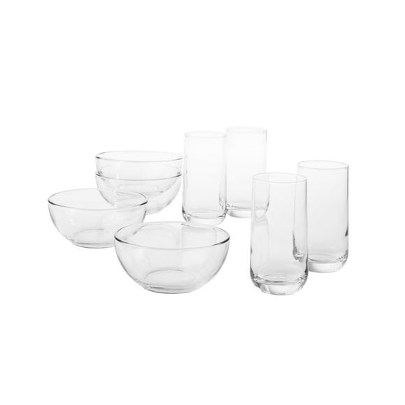 Juego Servicio de 8 Piezas Crisa de Vidrio Diseño Liso Transparente