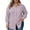 Purple, variant on HomeDM Womens Plus Size Tops, Button Down Shirts Long Sleeve Loose Fit Collared V Neck Casual Work Business Blouses - Black/L