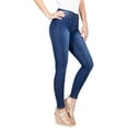 thumbnail image 2 of 2Luver, Women's, Stretchy 5 Pocket Skinny Solid Dark Denim Jeans, Dark Denim, 13, 2 of 5
