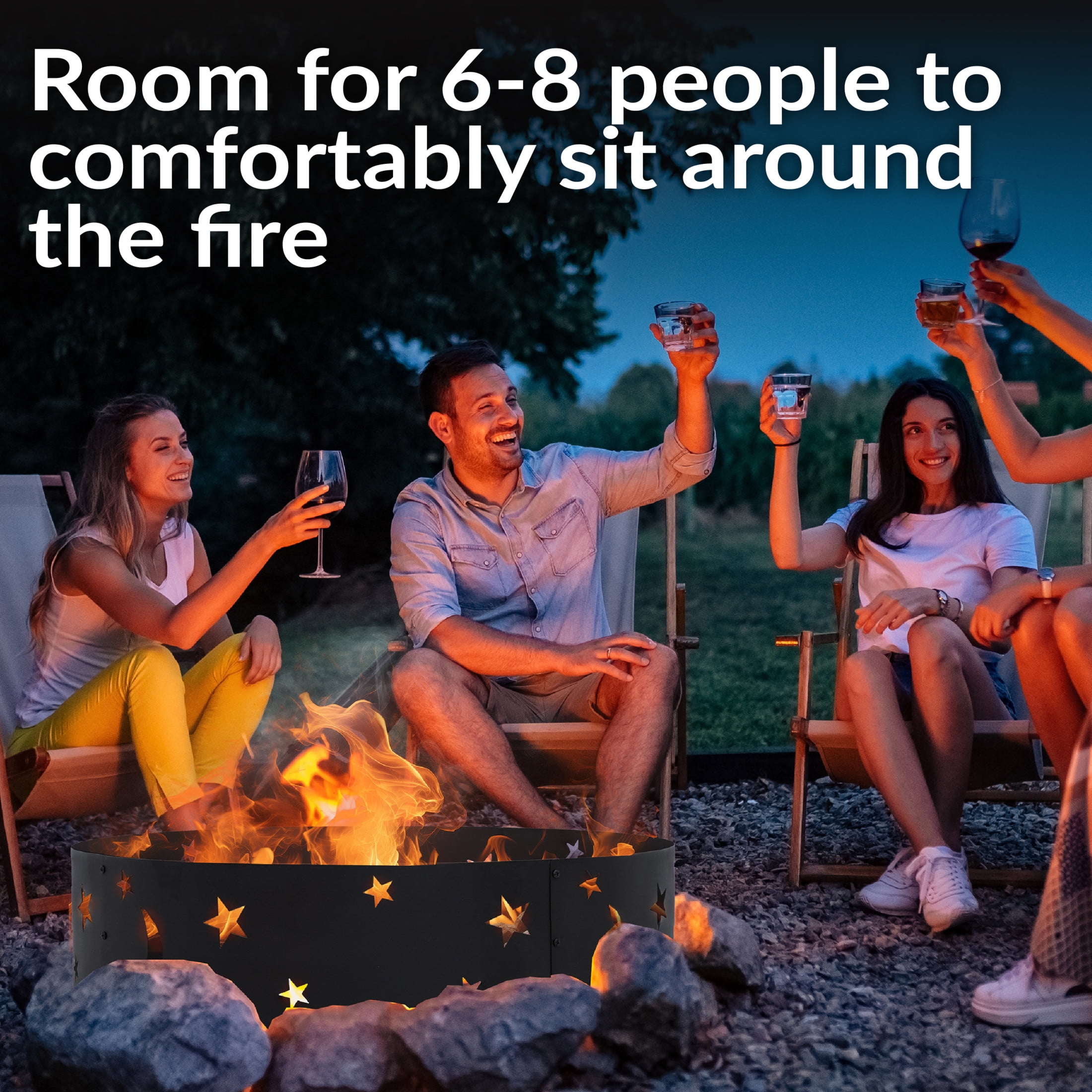 Sunnydaze Big Sky 36" Round Steel Die-Cut Fire Pit Ring