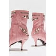 thumbnail image 5 of Jeffrey Campbell Alt-Rock Pink Crinkle Silver Kitten Heel Pointy Toe Spiky Boots (Pink Crinkle Silver, 6), 5 of 5