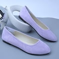 thumbnail image 5 of Fengqque Women’s Ballet Flat Shoes Dress suede Round Toe Slip On Ballerina Walking Soft Sole Flats Shoes for Woman Purple 5.5(36), 5 of 9