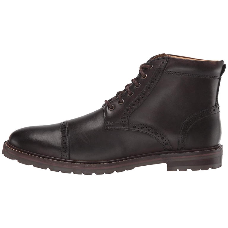 Florsheim Dark Brown Leather Lace-Up Boots Cap Toe 13 Men main image 2