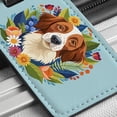 thumbnail image 6 of Brittany Spaniel Dog Floral Flowers Faux Leather Travel Luggage Tag, 6 of 7