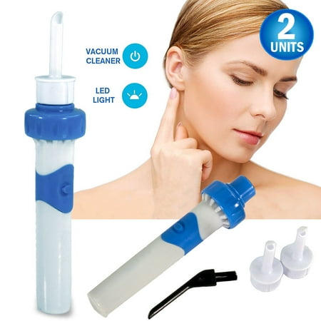 2pc Ear Wax Vacuum Removal Kit - Easiest Ear Cleaner & Ear Wax Removal Tool - Soft Silicone, Automatic Earwax Remover