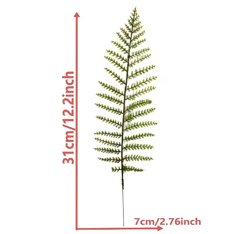 24/48 Pcs Artificial Boston Fern Leaves, 12.2 Inch Lush Green Fake Fern Plant, UV Resistant Foliage for Indoor Outdoor Home Office Decor