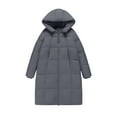 thumbnail image 4 of Aoiroe Womens Long Coat Womens Fall Jackets Womens Cotton Coats For Women Down Jacket Womens Long Puffer Coat Oversized Casual Loose Solid Lined Rain Jacket Women Waterproof Gray S, 4 of 4