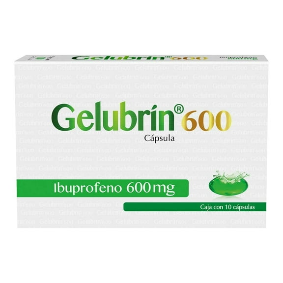 Gelubrin 600 Ibuprofeno 600mg 10 cápsulas