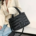 thumbnail image 5 of duhgbne tote bag for women quilted handbag lightweight winter down cotton padded shoulder bag down padding, 5 of 5