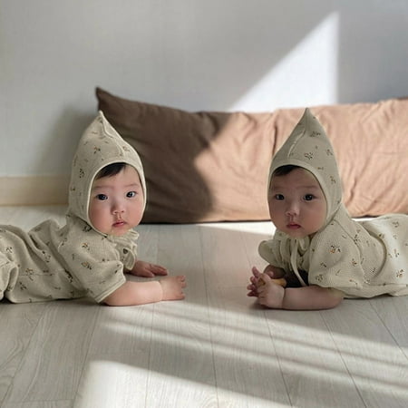 

TOWED22 Newborn Girl Outfits Summer Baby Girl Backless Denim Halter Tassel Romper Bodysuit Outfit Clothes Beige