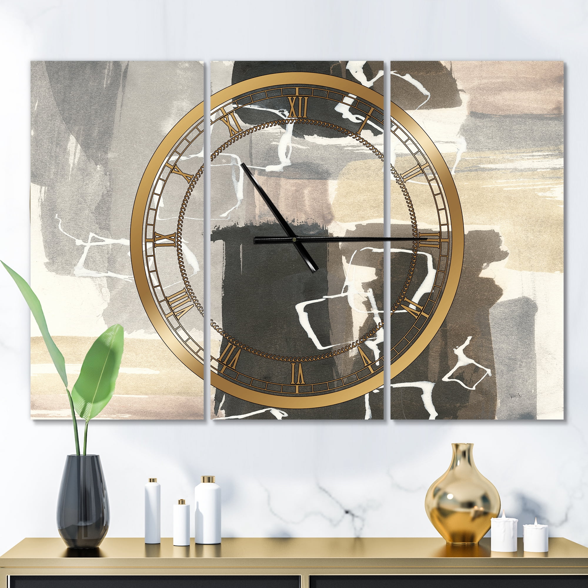 Designart 'Glam Dancing shape I' Modern wall clock
