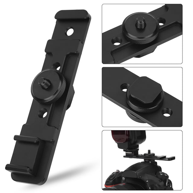 LYUMO Camera Dual Hot Shoe Extension Bar Mount Bracket Accessory for Fill Light Microphone , Camera Hot Shoe Mount, Hot Shoe Extension