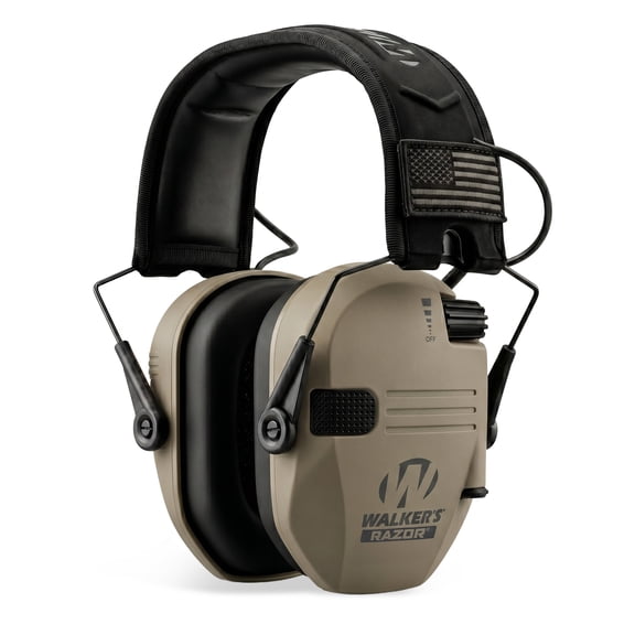 Walkers Razor Slim Shooter Electronic Hearing Protection Earmuffs, Green