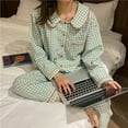 thumbnail image 5 of Pijama coreano con estampado de corazón para mujer, ropa de dormir de manga larga, conjunto femenino, traje de Rebeca, 2024, 5 of 5
