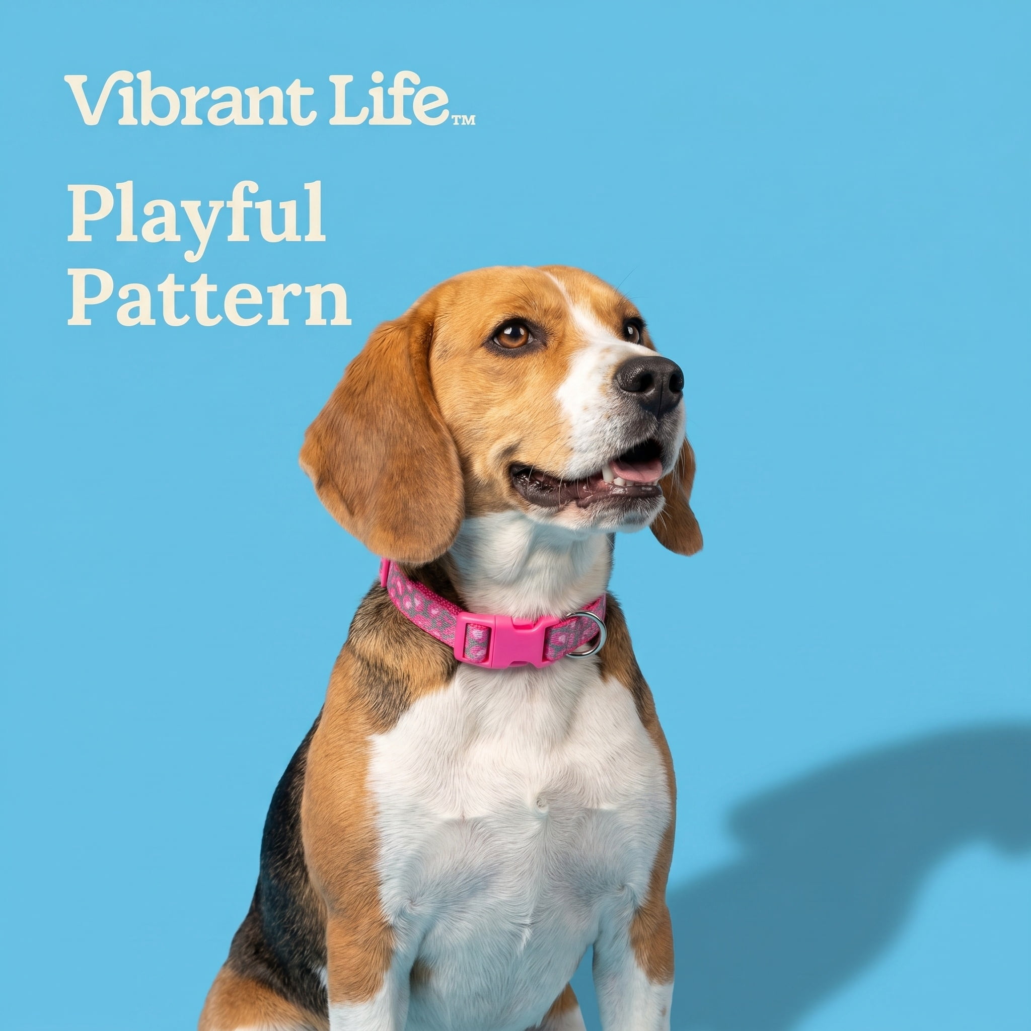 Vibrant Life Reflective Adjustable Dog Collar, Pink Cheetah, M