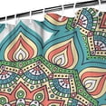 thumbnail image 3 of Traditional Tribal Folk Shower Curtain with Symbolic Geometric Patterns, Mystic Zen Abstract Vintage Design, Waterproof Bathroom Shower Curtain with Hooks, Machine Washable, 3 of 5