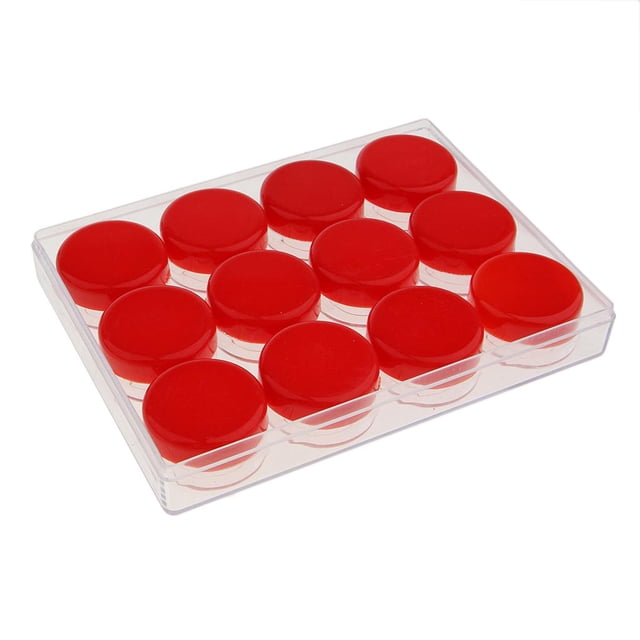 12 de lata para cosméticos, tarro para bálsamo labial, contenedor de almacenamiento de pastillas, portaagujas vacío rojo shamjiam Latas cosméticas vacías