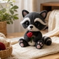 thumbnail image 3 of Crochetta Crochet Kit for Beginners - Crochet Starter Kit, Crochet Raccoon Doll DIY Kit, Learn to Crochet Kits for Adults, DIY Knitting Supplies, Rose‑Holding Raccoon(Black), 3 of 6