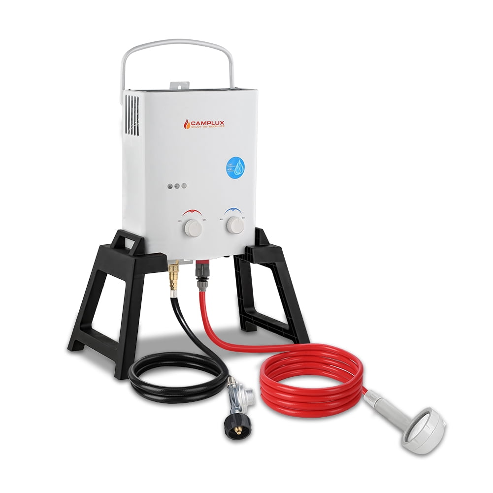 Camplux 1.32 GPM Outdoor Camping Propane Gas Tankless Water Heaters with  Freestanding Stand and Carry Bag - Walmart.com