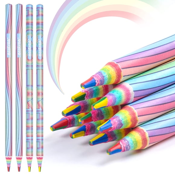 Lápices de colores ECOTREE arcoíris, paquete de 12 para dibujar