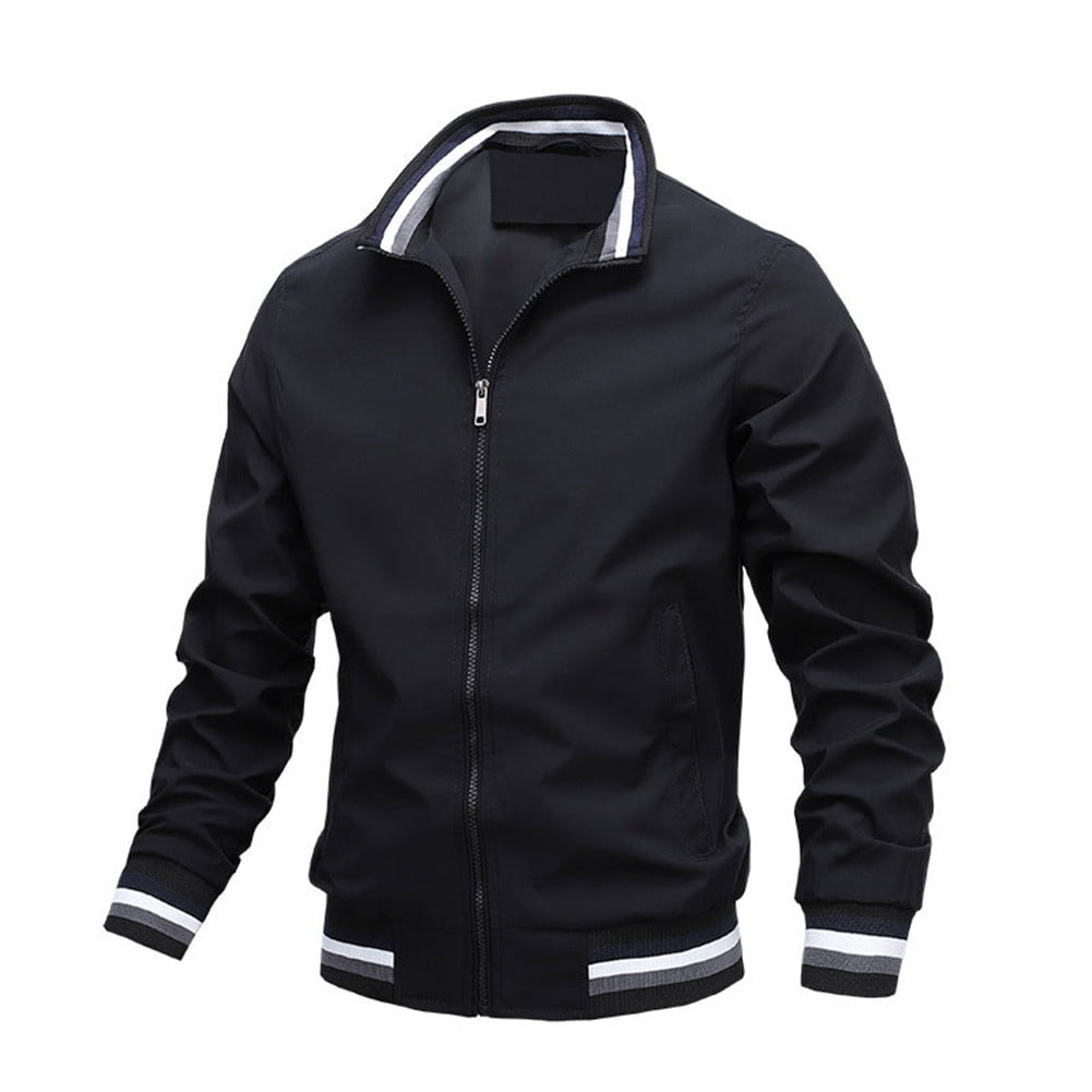 Chad Varsity Bomber Jacket Men's Casual Jacket Zip Up Lightweight Sportswear Jacket Windbreaker 