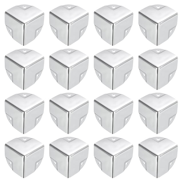 Unique Bargains Metal Box Corner Protectors Box Edge Guard Protector 40 x 40 x 40mm Silver Tone 16pcs