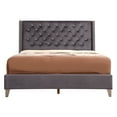 thumbnail image 2 of Julie Gray Tufted Upholstered Low Profile Queen Panel Bed, 2 of 5