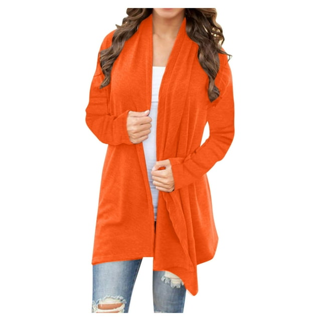 Yuyuzo Cardigan de Printemps pour Femmes Grande Taille Manches Longues Décontracté Ouvert Couverture d'Été