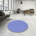 thumbnail image 4 of Ahgly Company Machine Washable Indoor Round Transitional Day Sky Blue Area Rugs, 6' Round, 4 of 7