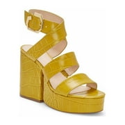 Louise et Cie DENISSE Avocado Super Croco Platform Block Heeled Wedge Sandal