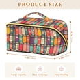 thumbnail image 4 of FORMRS Makeup Bag Travel Cosmetic Organizer for Women Fold Flat Zipper Pouch with Handle, Beige Jar, 4 of 8