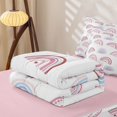 thumbnail image 5 of Manfei Cartoon Rainbow Zipper Twin Comforter Sets with Fitted Sheet and 2 Pillowcases, Cute Love Heart Zipper Bedding Set, White Purple, Pink Reversible, 4 Pieces, 5 of 7