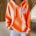 thumbnail image 6 of NuoCaiYun Women'S Sweatshirt, Ladies Fashionable Casual Printed Solid Color Long Sleeve Pocket Hooded Groove Stripe Top Hoodies, 6 of 6