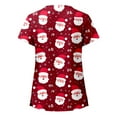 thumbnail image 4 of Christmas Scrub Tops for Women Funny Cute Xmas Print Short Sleeve V-Neck Shirts Trendy Casual Stretch Work Blouses with Pockets, 4 of 4