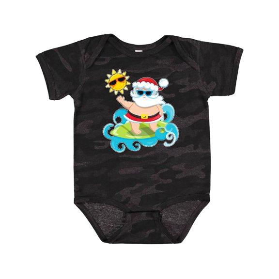 Inktastic Surfing Santa Boys or Girls Baby Bodysuit