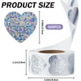 thumbnail image 2 of 500pcs Holographic Silvery Heart Stickers Self Adhesive Metallic Glitter Foil Stickers PVC Decorative Sticker Reward Labels Waterproof Decals for Scrapbooking Students Teachers Supplies, 2 of 9