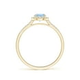 thumbnail image 2 of Angara Natural 0.4 Ct. Aquamarine with Diamond Halo Ring in 14K Yellow Gold for Women (Ring Size: 10.5), 2 of 9