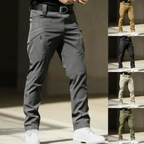 Elvqul Mens Big and Tall Cargo Pants Baggy Elastic Waist with Pockets Joggers Cargo Pants for Men